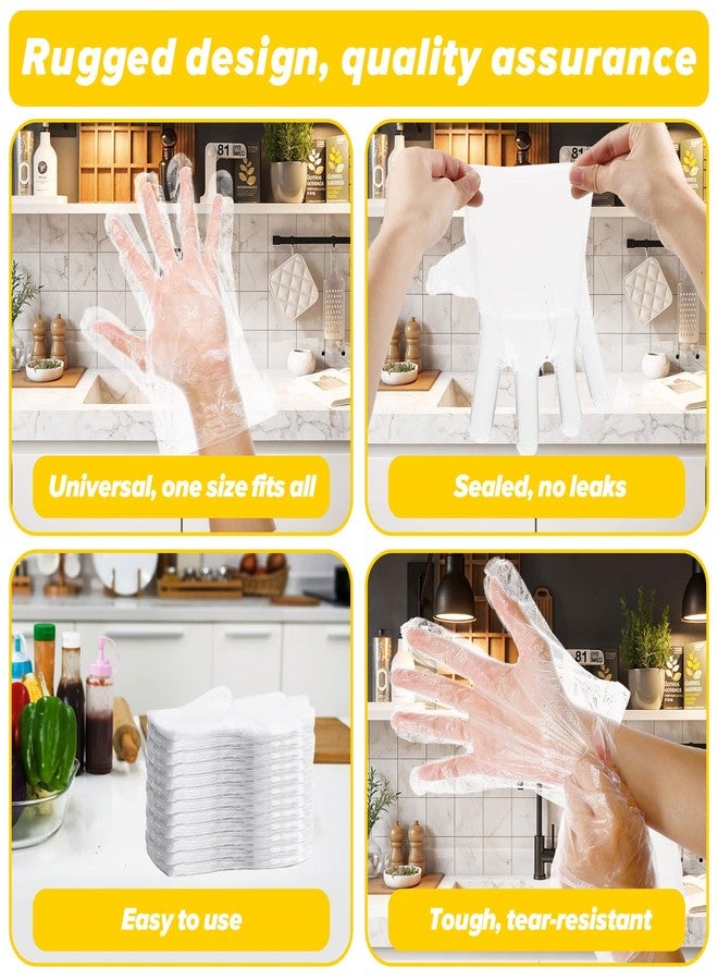 HaiFafafaing 2000 Pcs Plastic Gloves Disposable Bulk, Disposable Clear Food Safe Service Prep Gloves for Cooking Food Prep Cleaning, Party, Household, Kitchen, Handling, One Size - Image 5